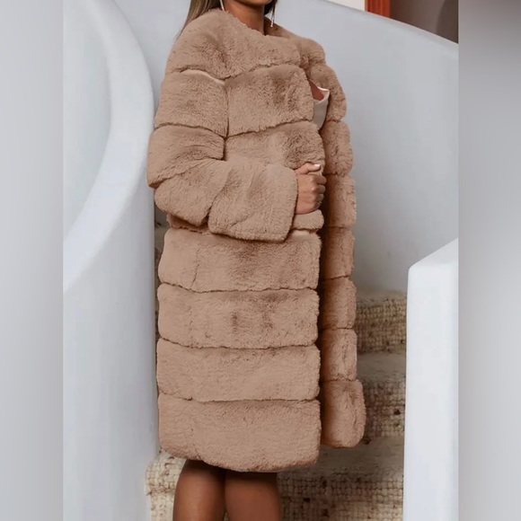 Plush faux fur teddy bear coat size small , medium or large - Picture 2 of 7